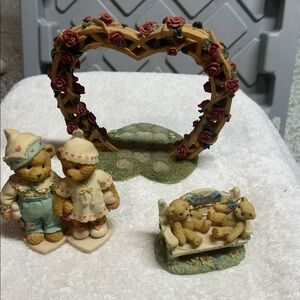 Set of 3 Vintage Cherished Teddies Figurines